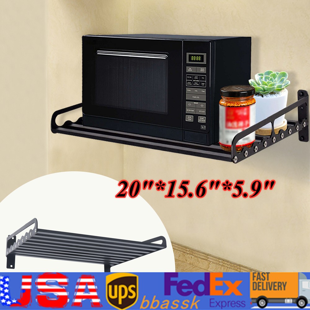 20x15.6 Inch Wall Mount Microwave Shelf Kitchen Storage Bracket