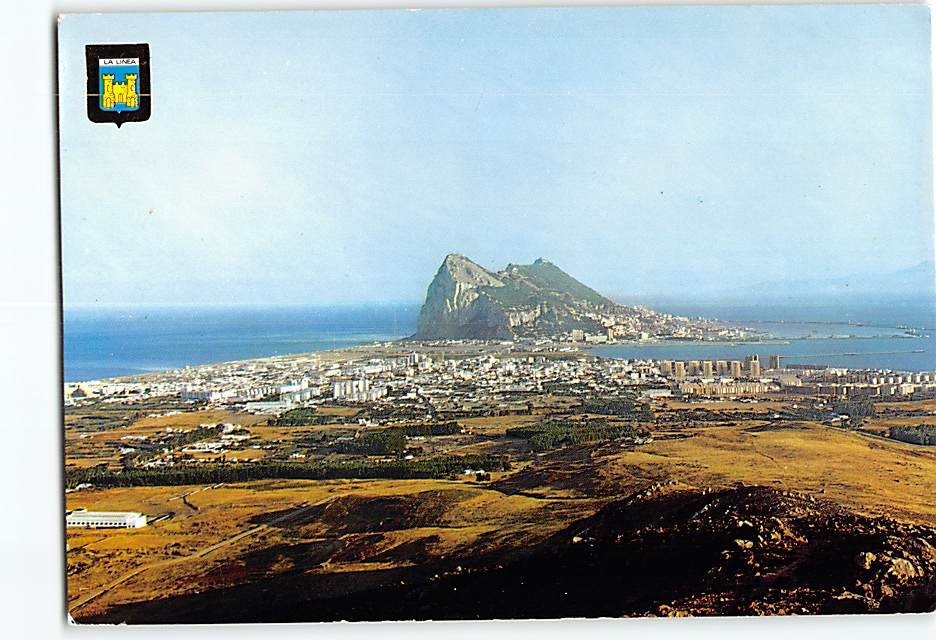 Postcard Panoramic View Rock of Gibraltar from La Línea de la Concepción Spain