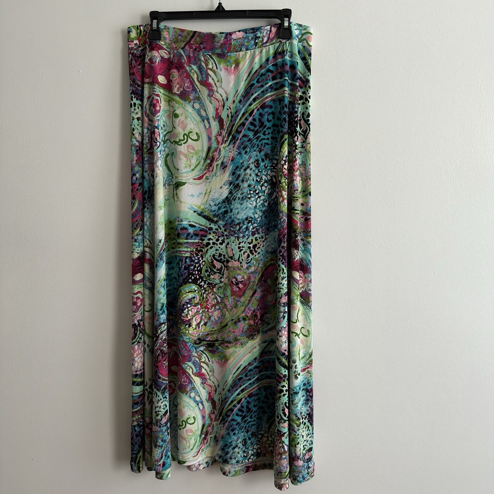 Jones Studio Separates Floral Skirt Artsy Boho Midi Women's 1X -WAIST SEWED