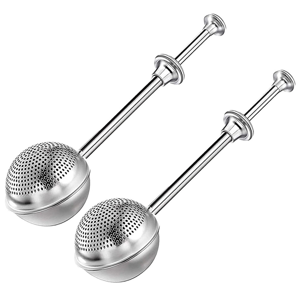 2pcs Stainless Steel Sugar Cocoa Coffee Powder Shaker Flour Sifter Strainer Ball