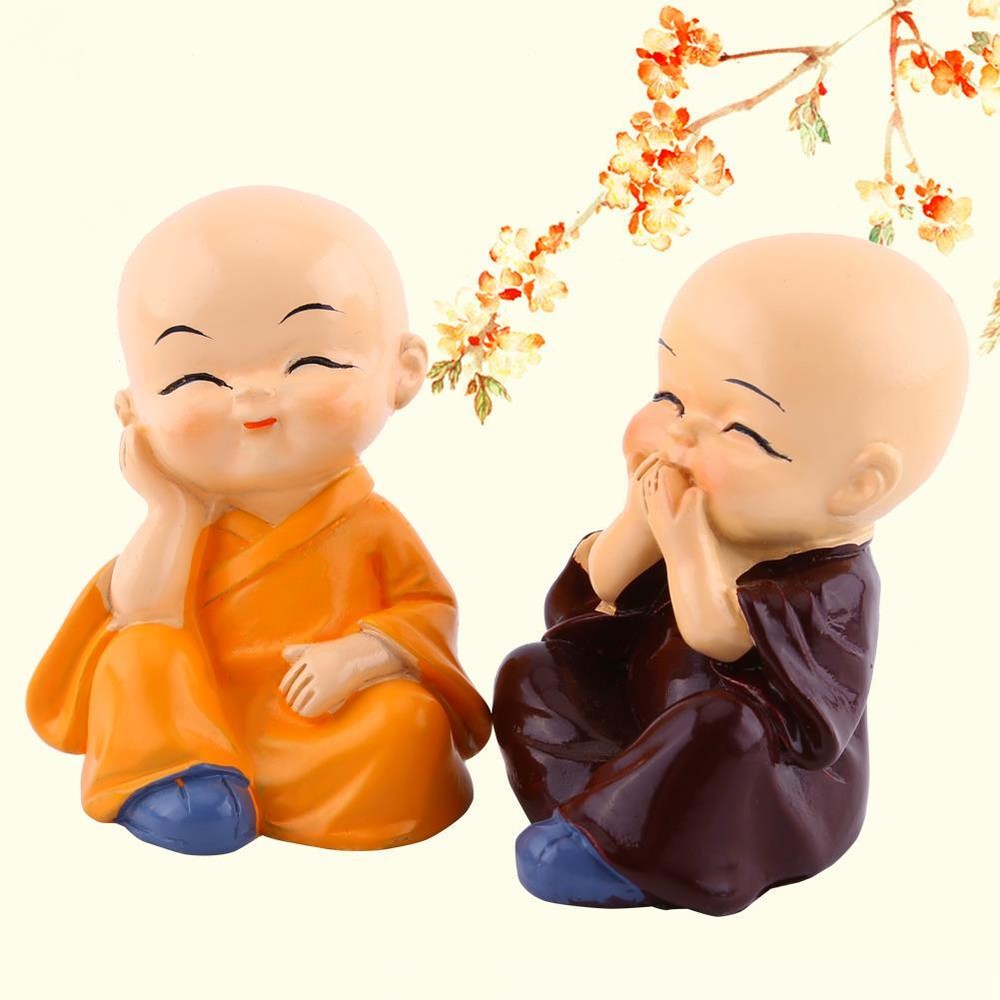 Four Buddha Monk Figurine Resin Craft Home Automotive Decoration Ornament