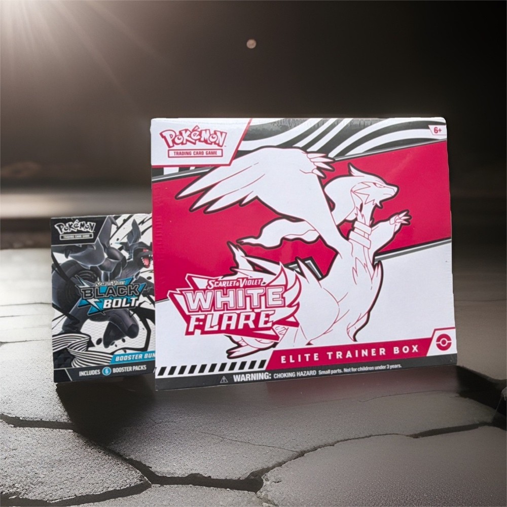 Pokémon TCG White Flare ETB and Black Bolt Booster Bundle