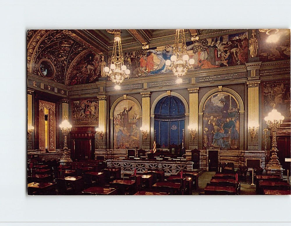 Postcard Chamber Of The Pennsylvania Senate, State Capitol, Harrisburg, PA