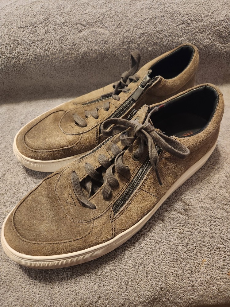 Hugo Boss Futurism Men's Suede/Leather Lace-up/Zip Taupe Sneaker Size 9/EU42