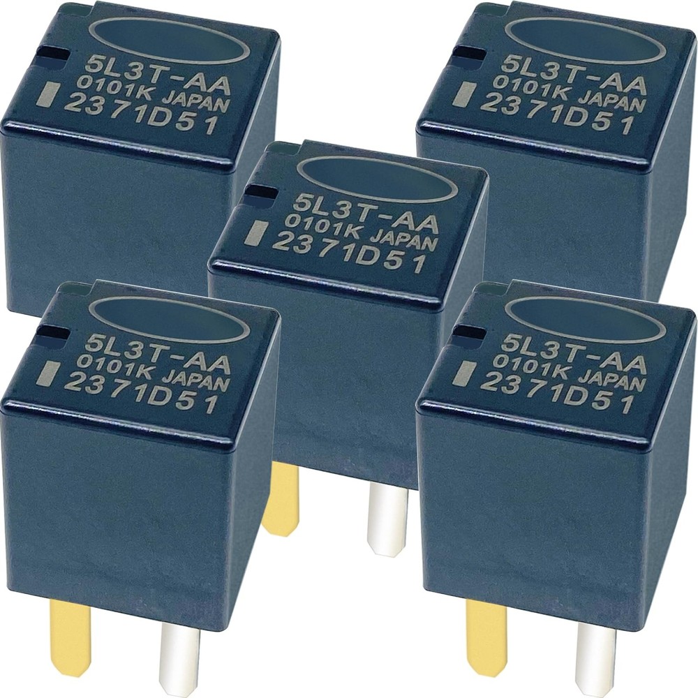 5-Pack 5L3T-AA 12VDC 20A 4-Pin SPST Automotive Relay - Compatible with Ford