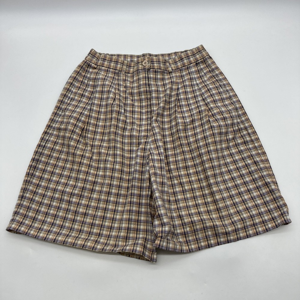 Charter Club Bermuda  Short Women Size 10 Plaid Multicolor Pocket ..#32426