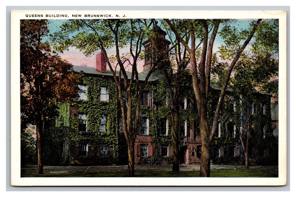 New Brunswick NJ Queens Building Rutgers University White Border Postcard
