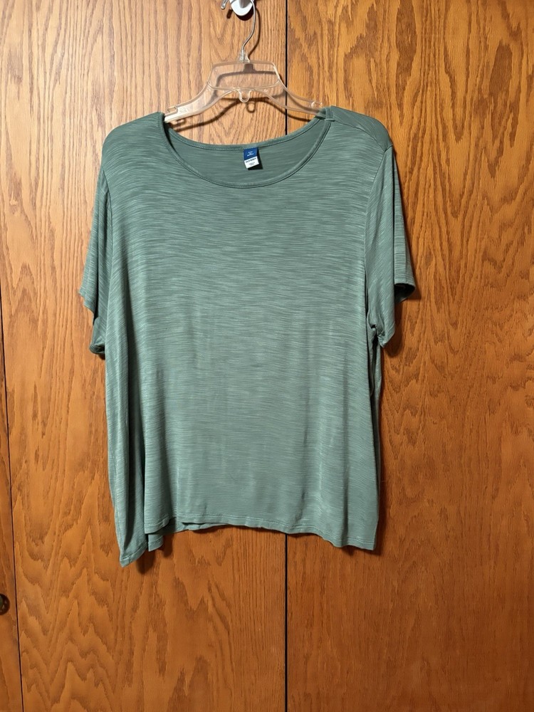Old Navy Green Viscose Stretch Short Sleeve T-Shirt XL Petite Women