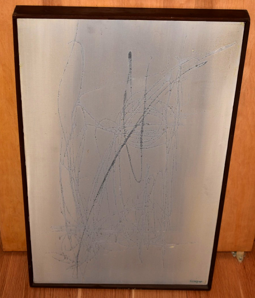 1960s Boston Mid Century Abstract Drip Art Painting Edward Cooper Expressionist