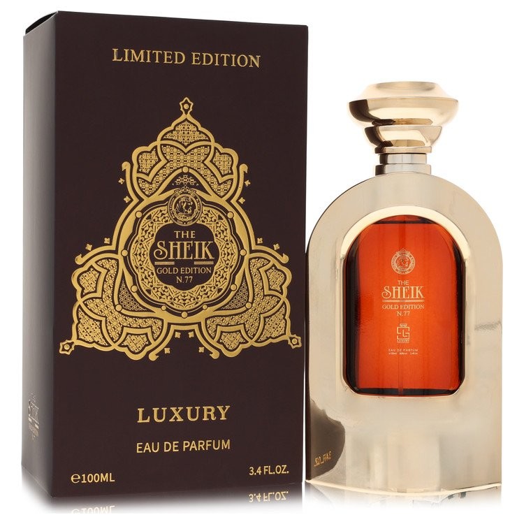 Khalis the Sheik N.77 Luxury Gold Edition by Khalis Eau De Parfum Spray 3.4 oz F
