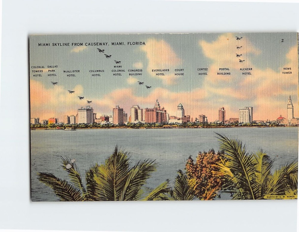 Postcard Miami Skyline from Causeway Miami Florida USA