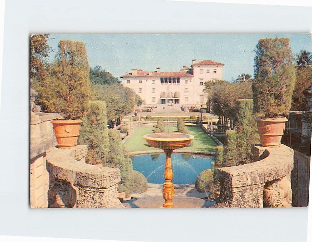 Postcard Vizcaya Museum & Gardens in Miami Florida USA