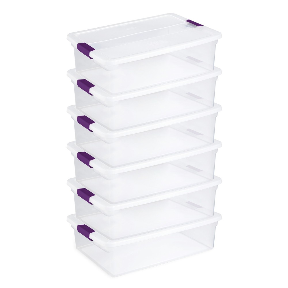 Sterilite 17551706 32-Quart ClearView Latch Box - Pack of 6