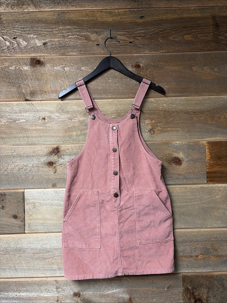 Zara Kids Pink Corduroy Pinafore Jumper Dress Retro Cottagecore School 13/14