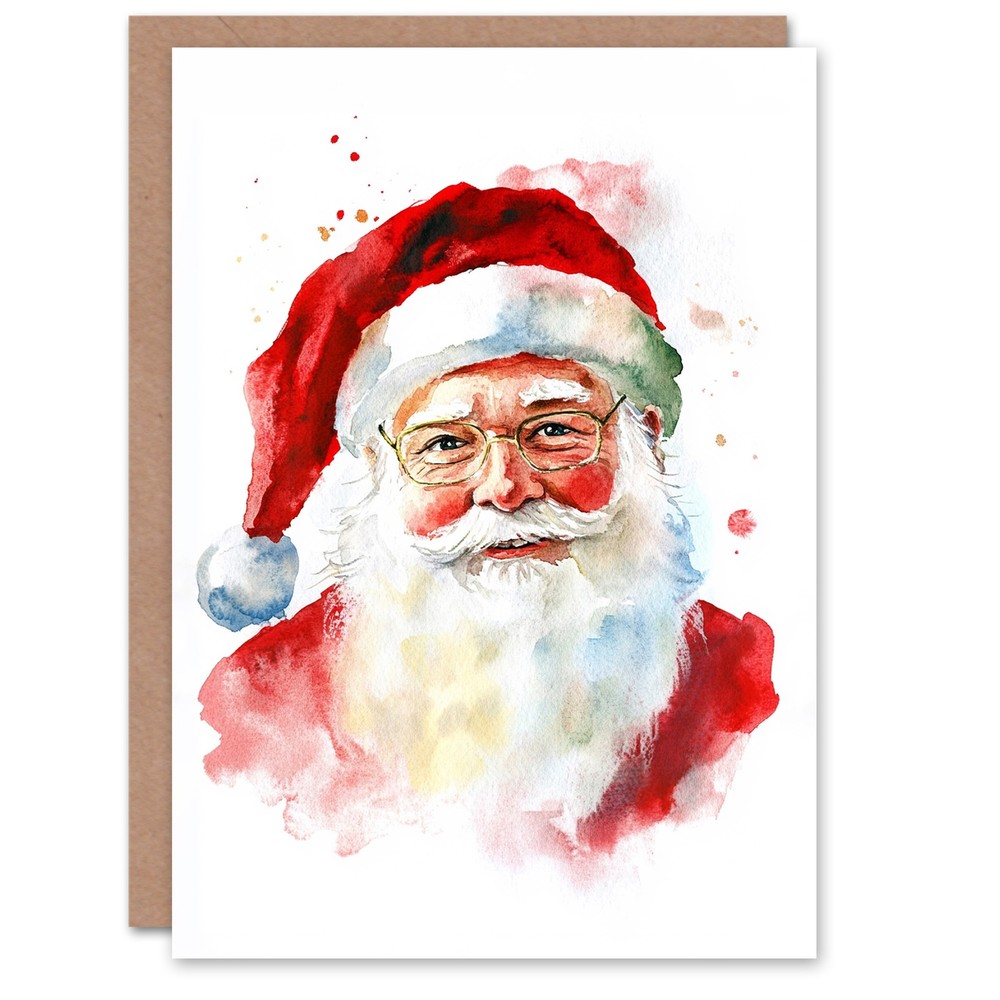Santa Claus Bright Portrait Christmas Fun Gift Festive Xmas Card