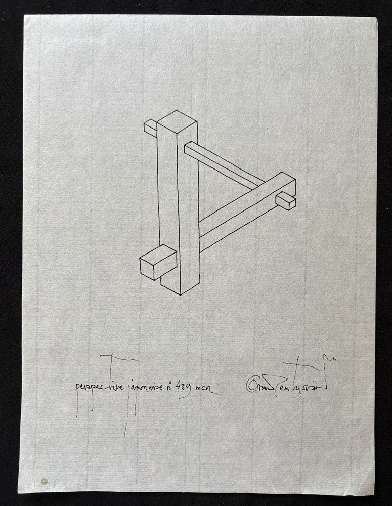 Swedish Artist Oscar Reutersvärd Signed Original Pen and Ink Drawing 439
