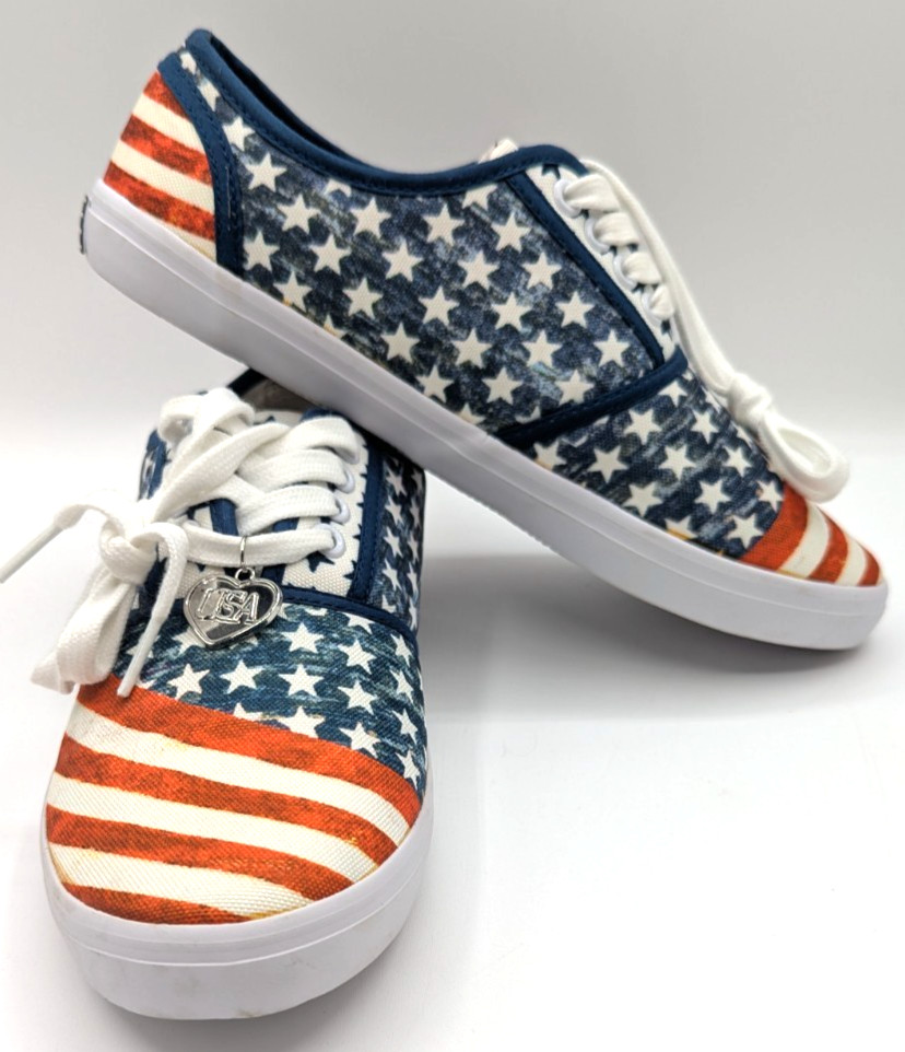 The Bradford Exchange American Flag Shoes with Charm Patriotic 8 Sneakers