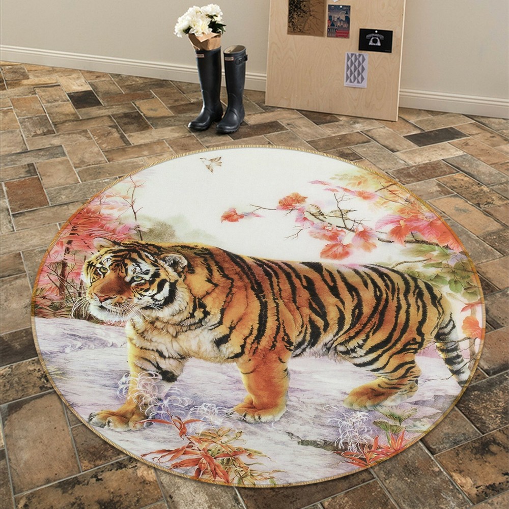 3D Tiger Painting O1983 Animal Non Slip Rug Mat Elegant Photo Carpet Fay