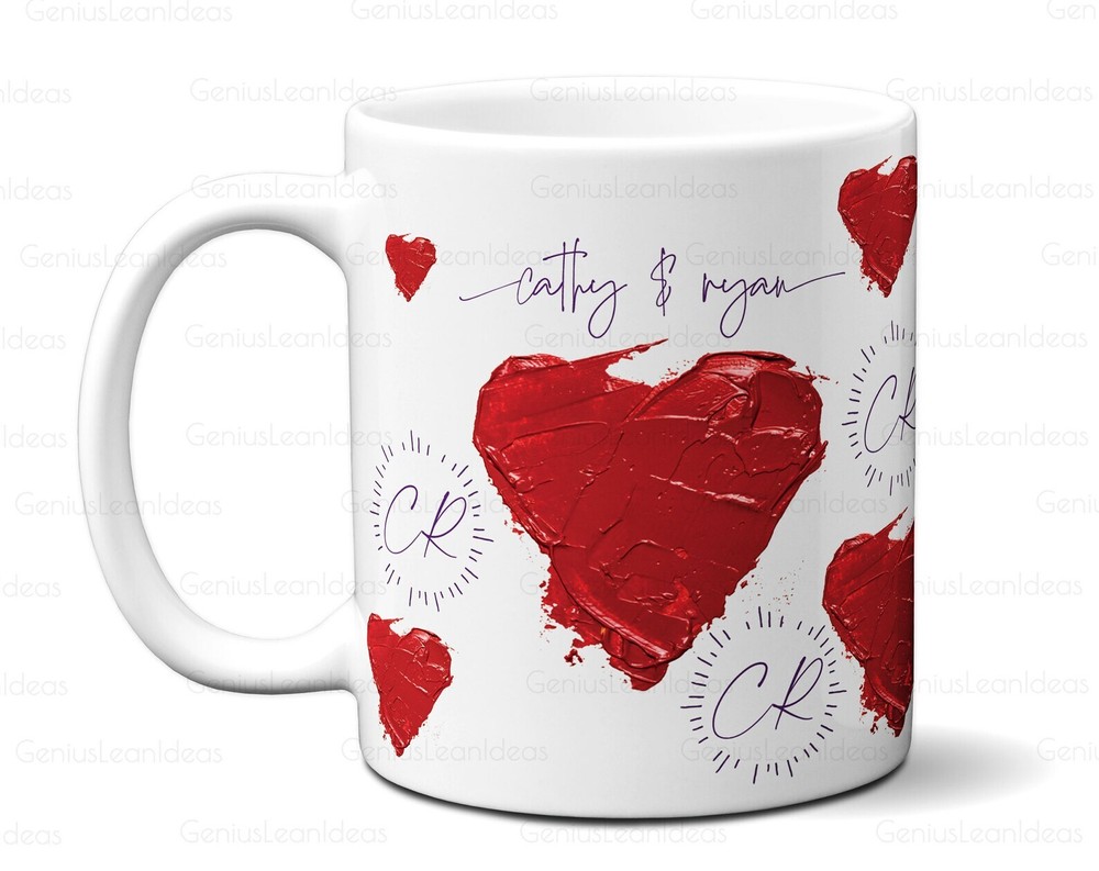 Valentines Love Mug For Him Boyfriend Husband Personalized Hearts Cup Custom Nam