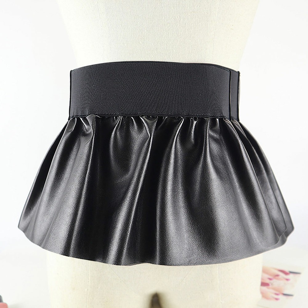 Women's Dress Belt Adjustable Faux Leather Peplum Cinch Belt Wide,Waistband New