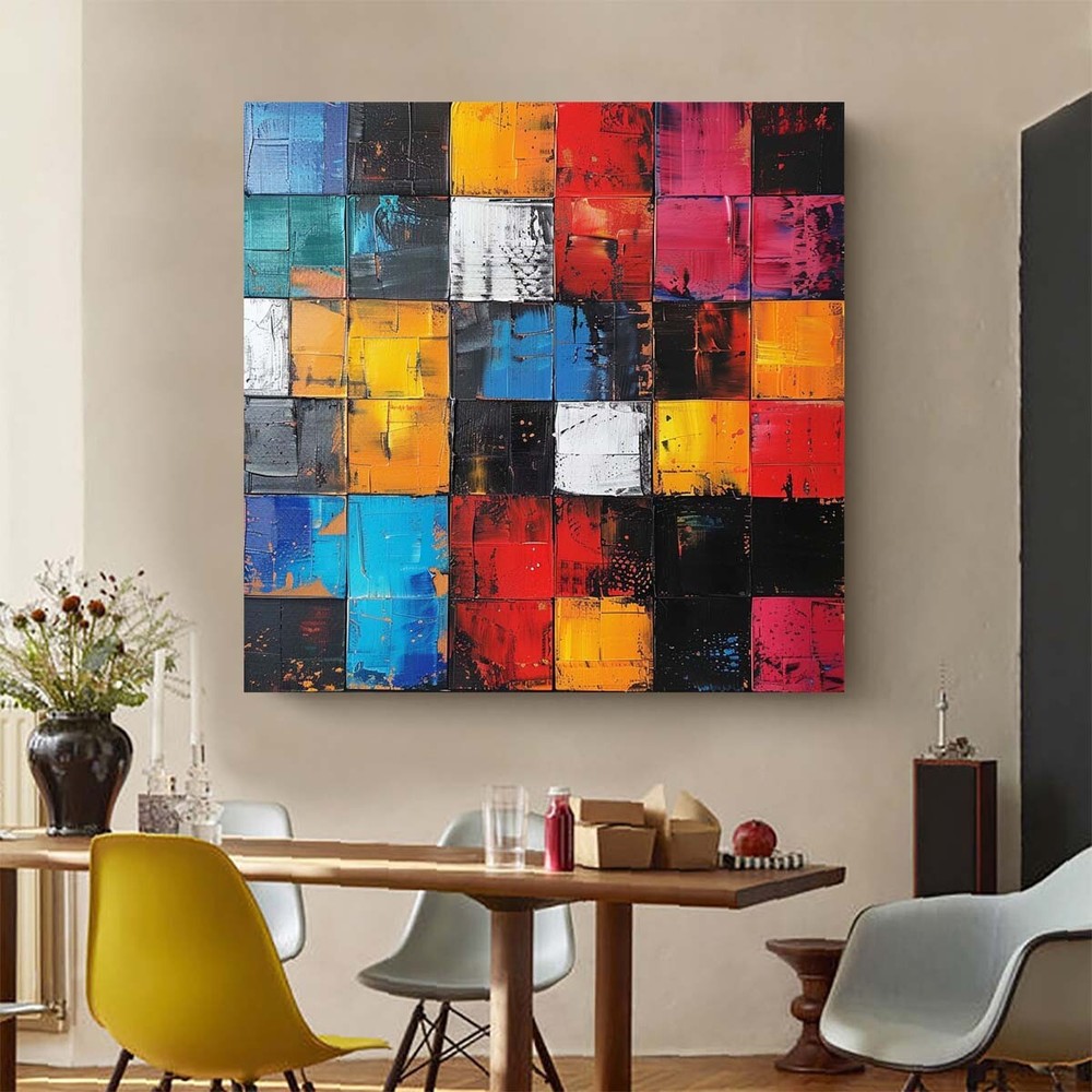 Pure Blue Hand-painted Modern Decorative Painting Abstract Texture Oil Painting