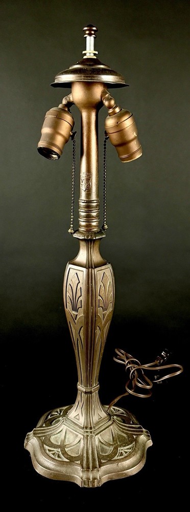 ANTIQUE CLASSIQUE BRONZE LAMP BASE  For REVERSE PAINTED LAMP OR SLAG LAMP SHADES