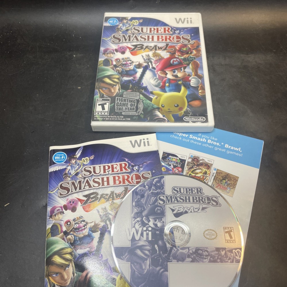 Super Smash Bros Brawl (Nintendo Wii, 2008) Complete CIB w/ Manual Tested