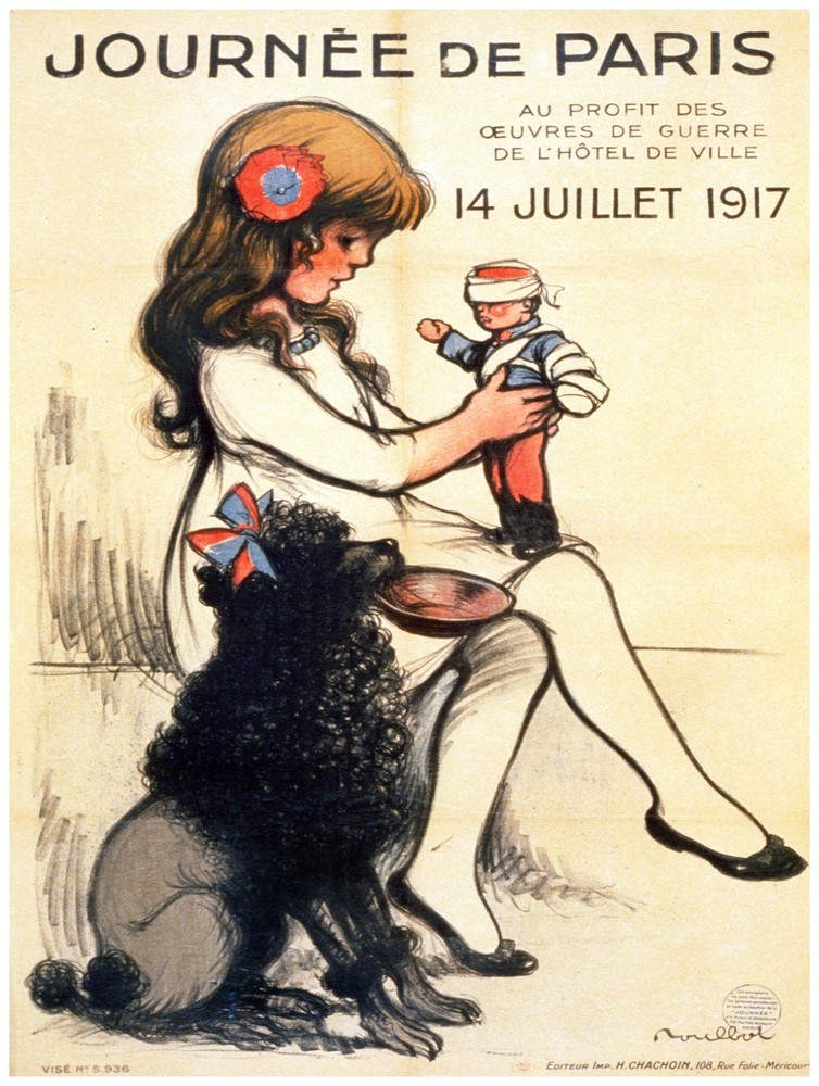 8066.Decoration Poster.Home Room wall interior design.French girl Poodle and toy