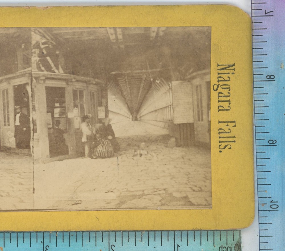 Interior Entrance Niagara Falls Suspension Bridge Stereoview