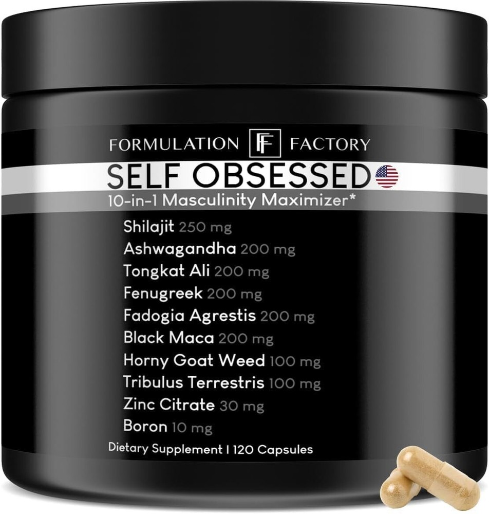 Natural Testosterone Support Supplement with Shilajit & Ashwagandha – 120 Caps