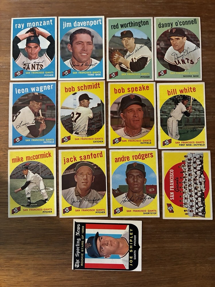 1959 Topps Baseball San Francisco Giants Card Lot (PR - EX+)