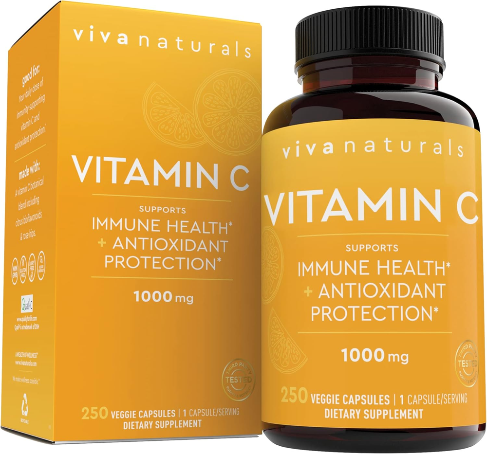 Vitamin C 1000Mg - Non-Gmo Vitamin C Supplements with Citrus Bioflavonoids & Ros