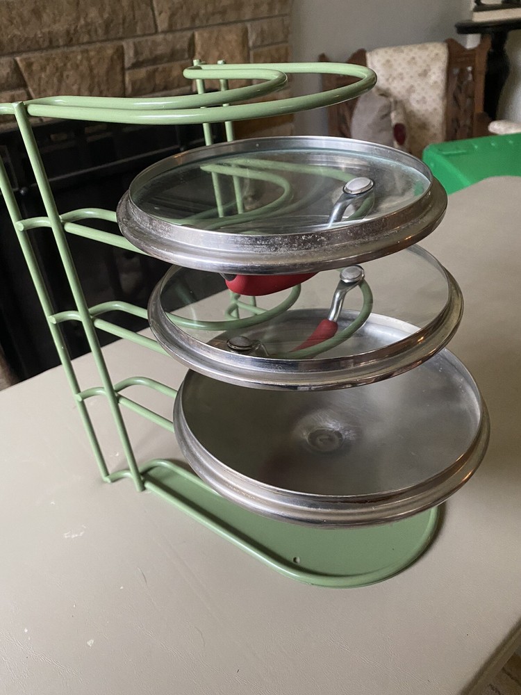 Cuisinel Heavy Duty Pan/Lid Organizer 5 Tier Rack up to 50 LB Cast Iron Green