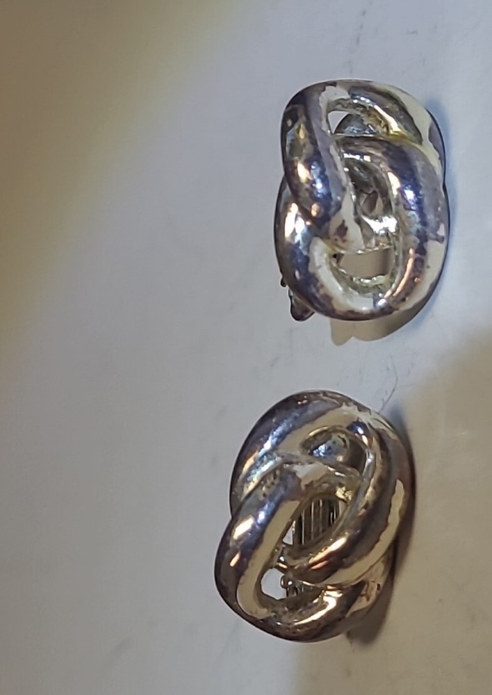 Napier Vintage Women's Earrings Screwback Signed Silver Tone