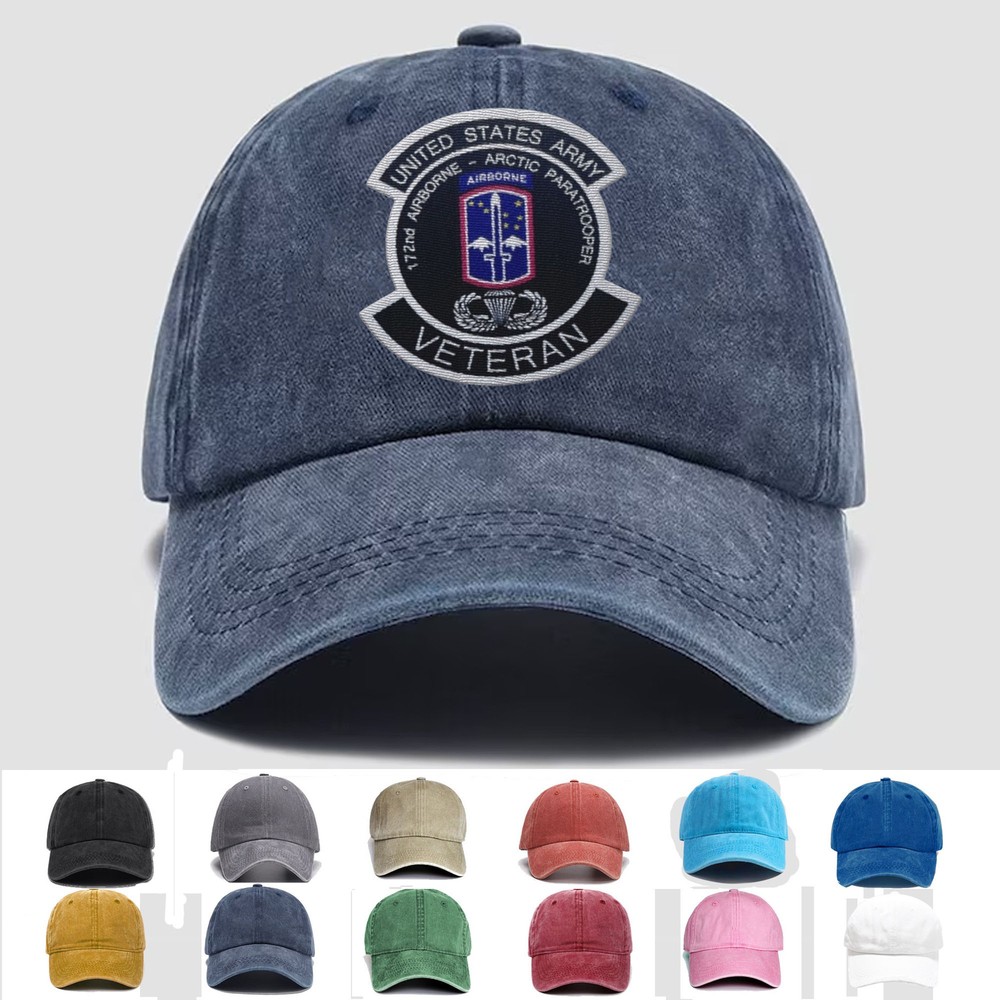 Embroidered Hat 172nd Infantry Brigade Airborne Arctic Paratrooper Veteran, Gift