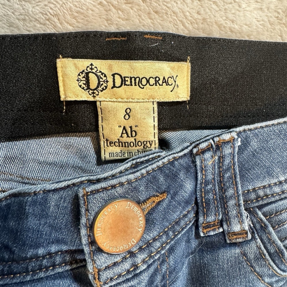 Democracy Jeans Womens 8 Blue Ab Technology Skinny Ankle Dark Wash Denim