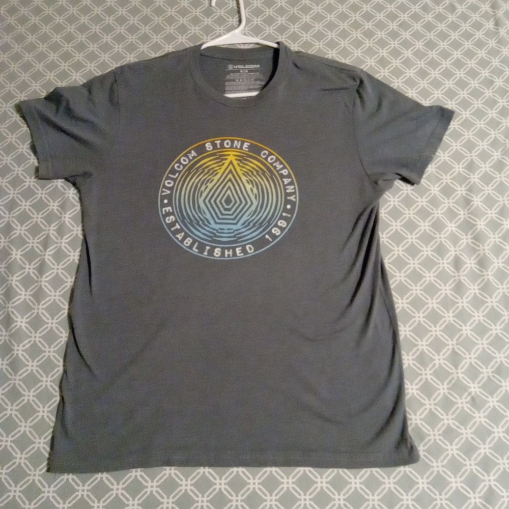 Volcom Logo Men’s T-shirt Gray Short Sleeve Size Medium