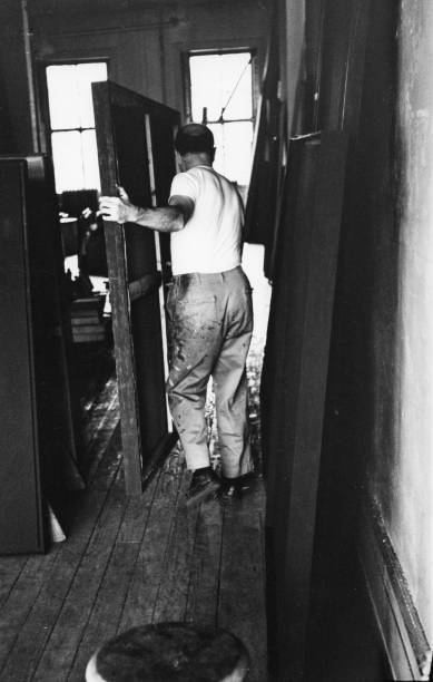 American Abstract Artist Ad Reinhardt In His Studio 1961 OLD PHOTO