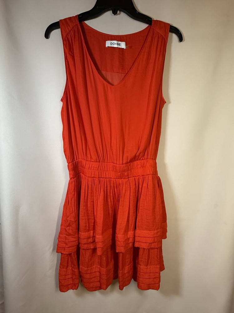 Do+Be Women's Dress Size M Red Smocked Waist Sleeveless