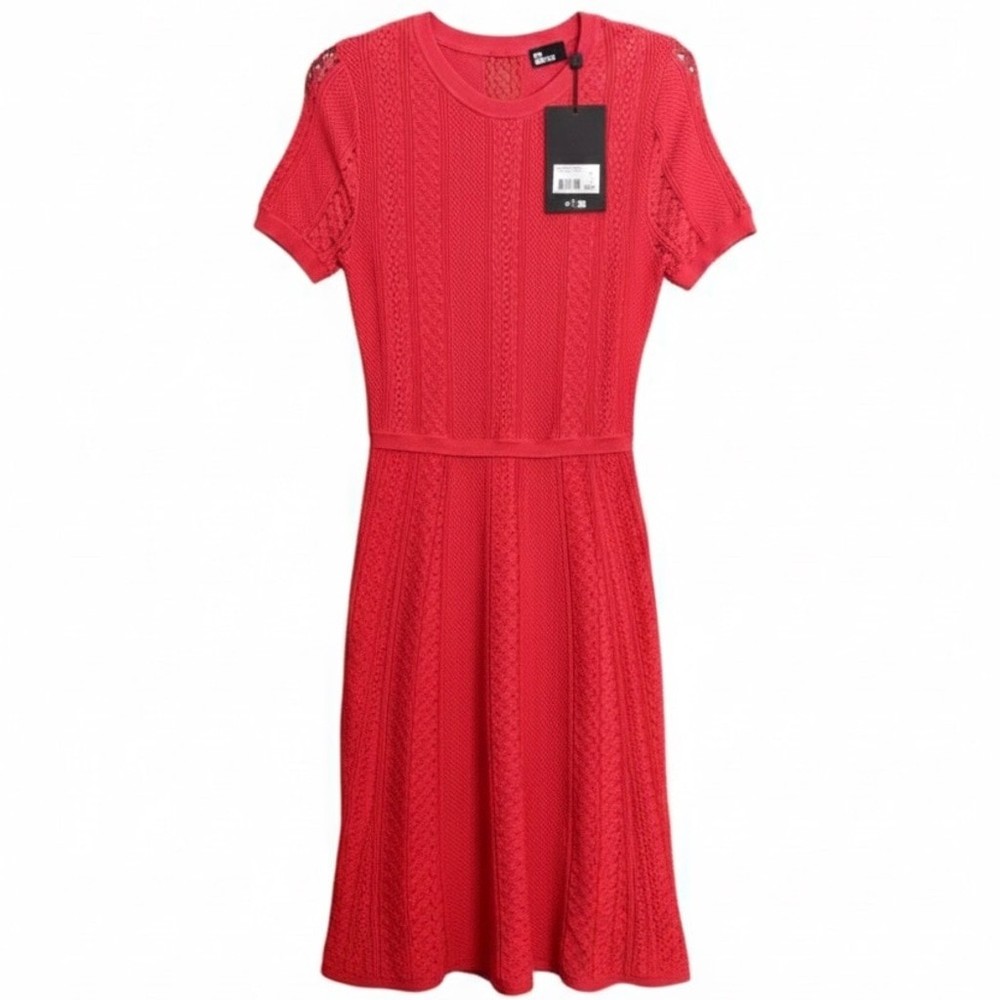 The Kooples Red Knit Lace Midi Dress NWT – Size FR 2 (Fits US 4–6 S/M)