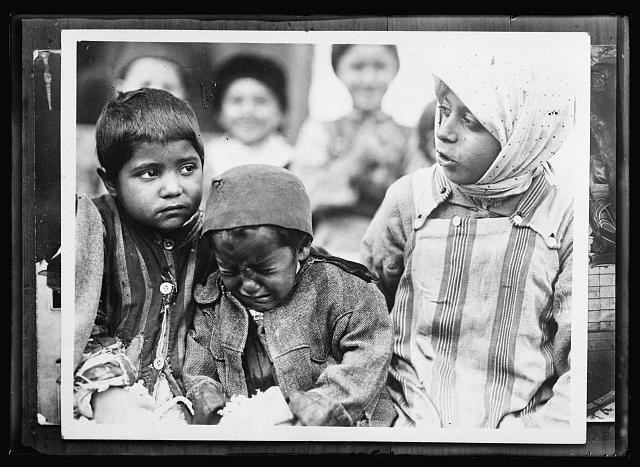 Romania Children 1919 American Red Cross Pajamas Suit Crying Boy Photo
