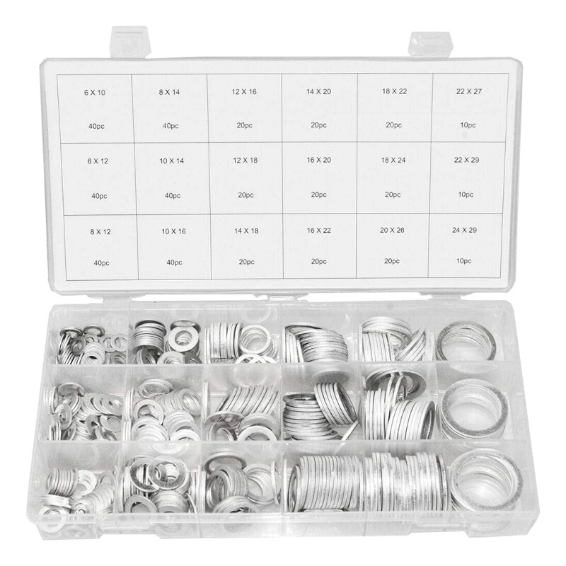 Portable Wear-resistant Sealing O-ring Gaskets 450 Pcs Aluminum Compression