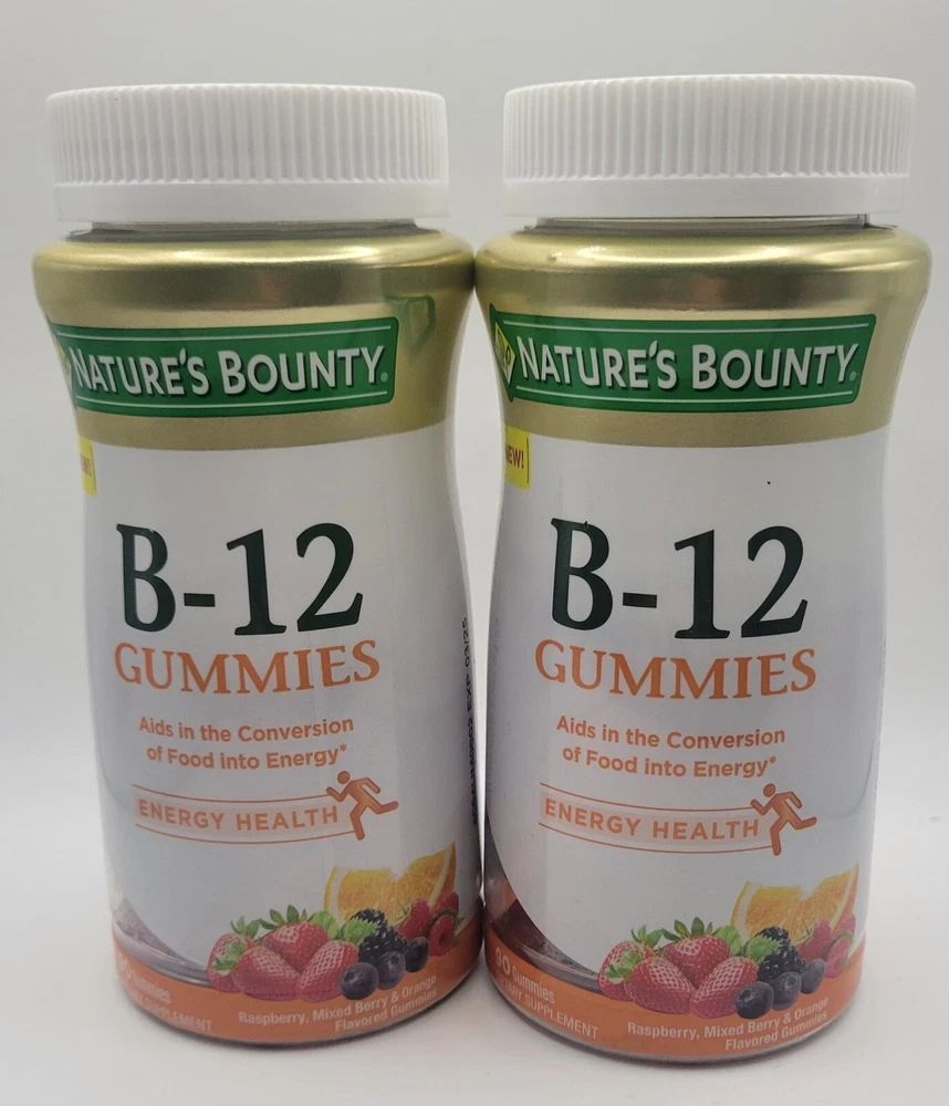 Nature's Bounty B-12 90 Gummies Fruit Flavored Gummy Vitamin Supplements for