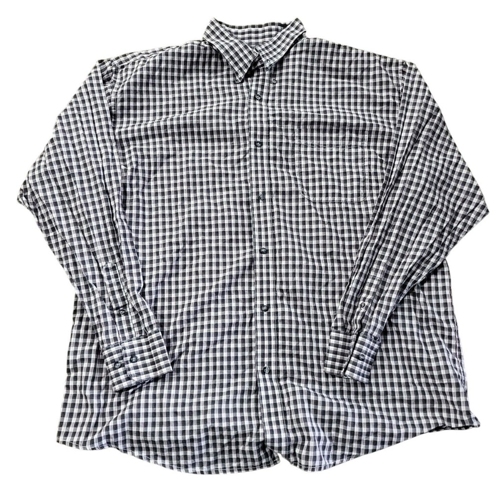 Wrangler Western Shirt Mens Size 2XL XXL Black Check Riata Long Sleeve Button Up