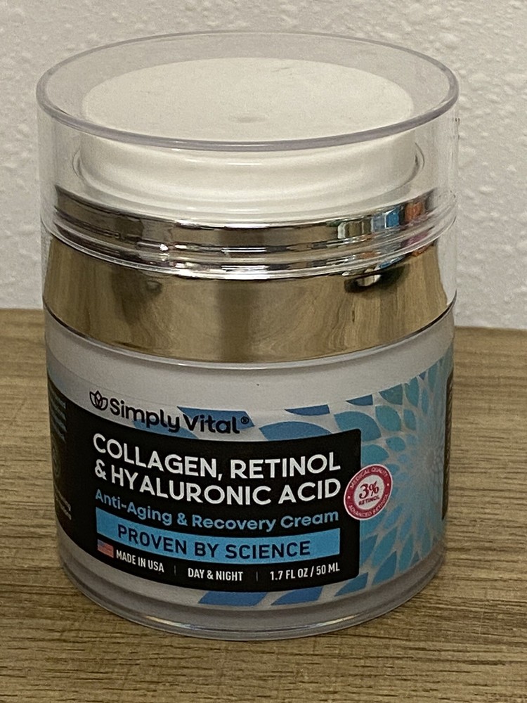 Simply Vital Collagen, Retinol & Hyaluronic Acid Anti-Aging Recovery Cream 1.7oz