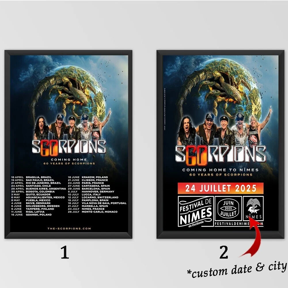 Scorpions 60th Anniversary Tour 2025 Poster Wall Art No Frame