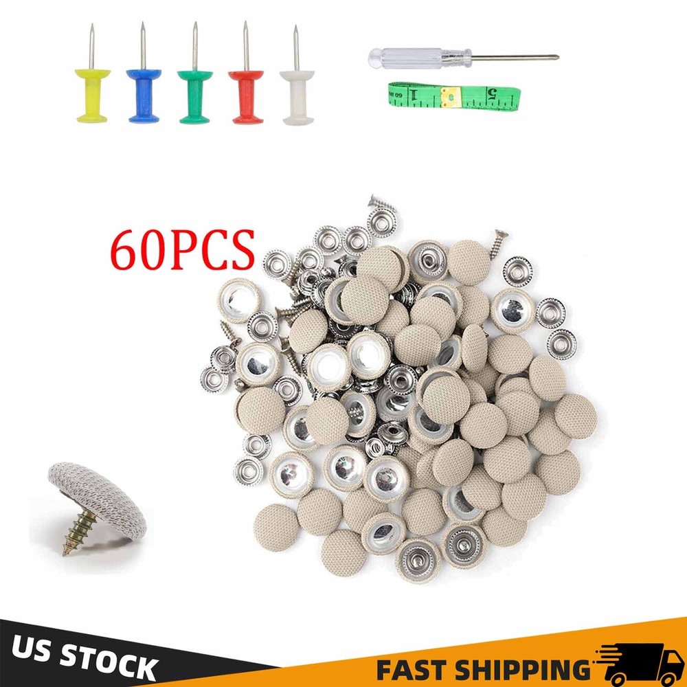 60PCS Car Roof Liner Ceiling Kit Repair Buckle Sagging Headliner Rivet Pins Snap