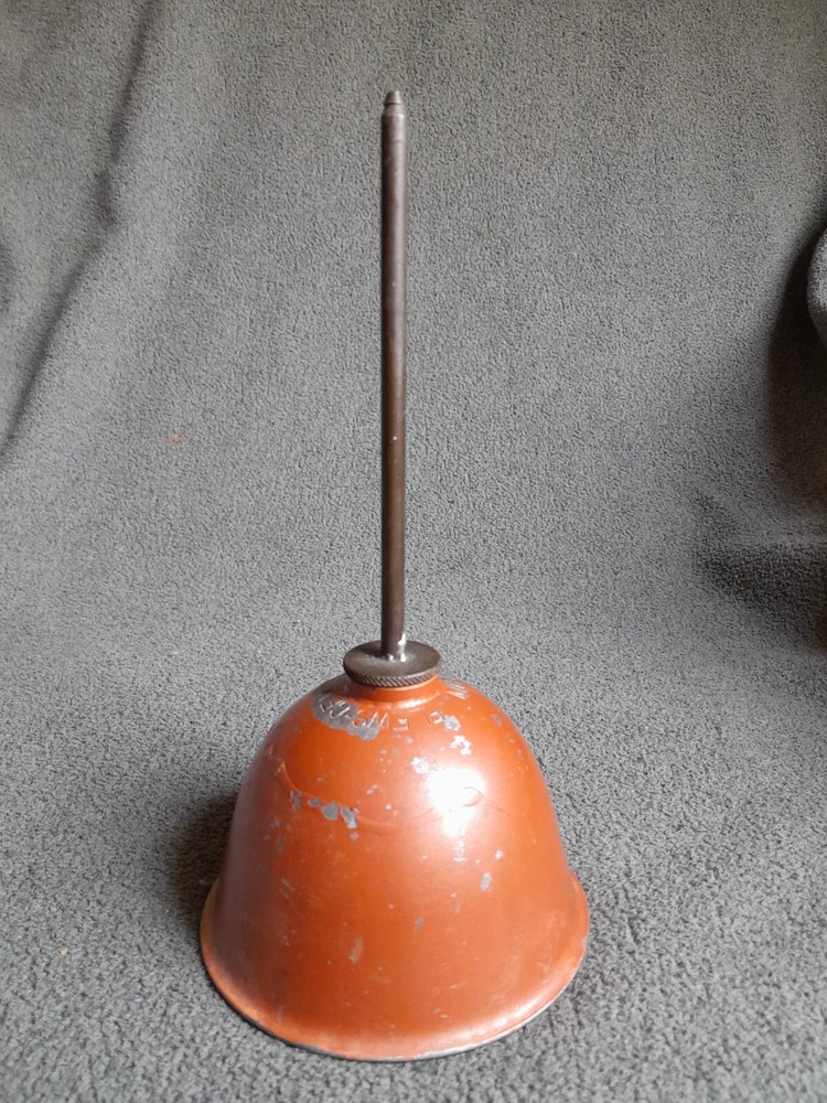 Rare Antique/Vintage Plews Gem Oiler Oil Can Orange Patina Paint