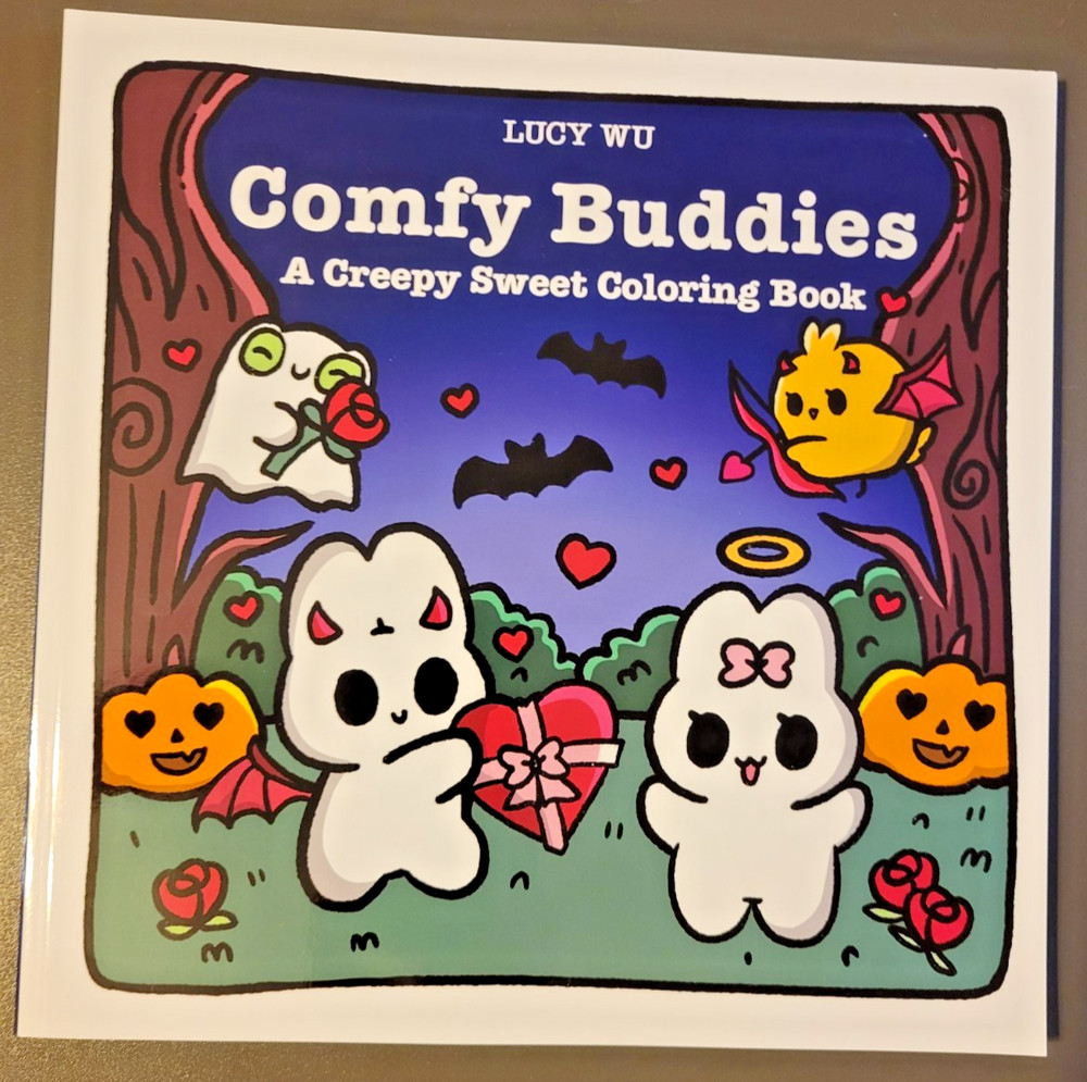 Comfy Buddies - A Creepy Sweet Coloring Book by Lucy Wu - 39 Illustrations - NEW