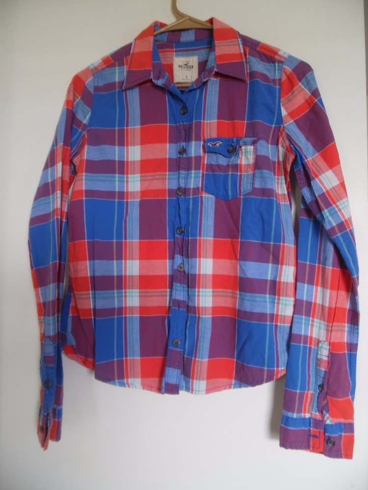 HOLLISTER Multi White Plaid Button Up Women's Shirt  - Sz S